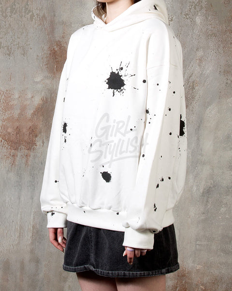 Paint Splatter Graphic Oversized Hoodie