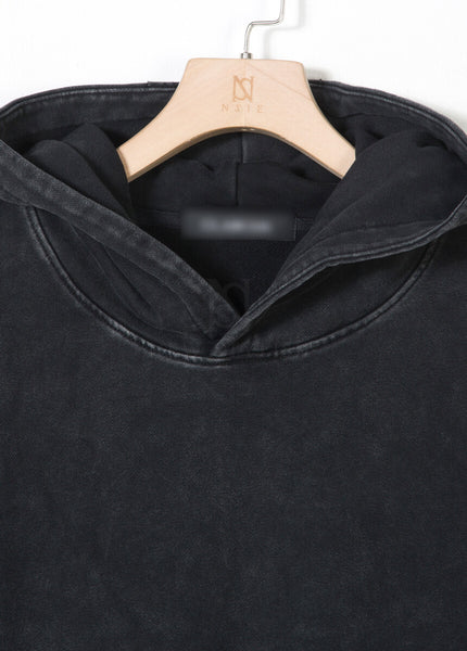 Vintage Washed Black Oversized Hoodie