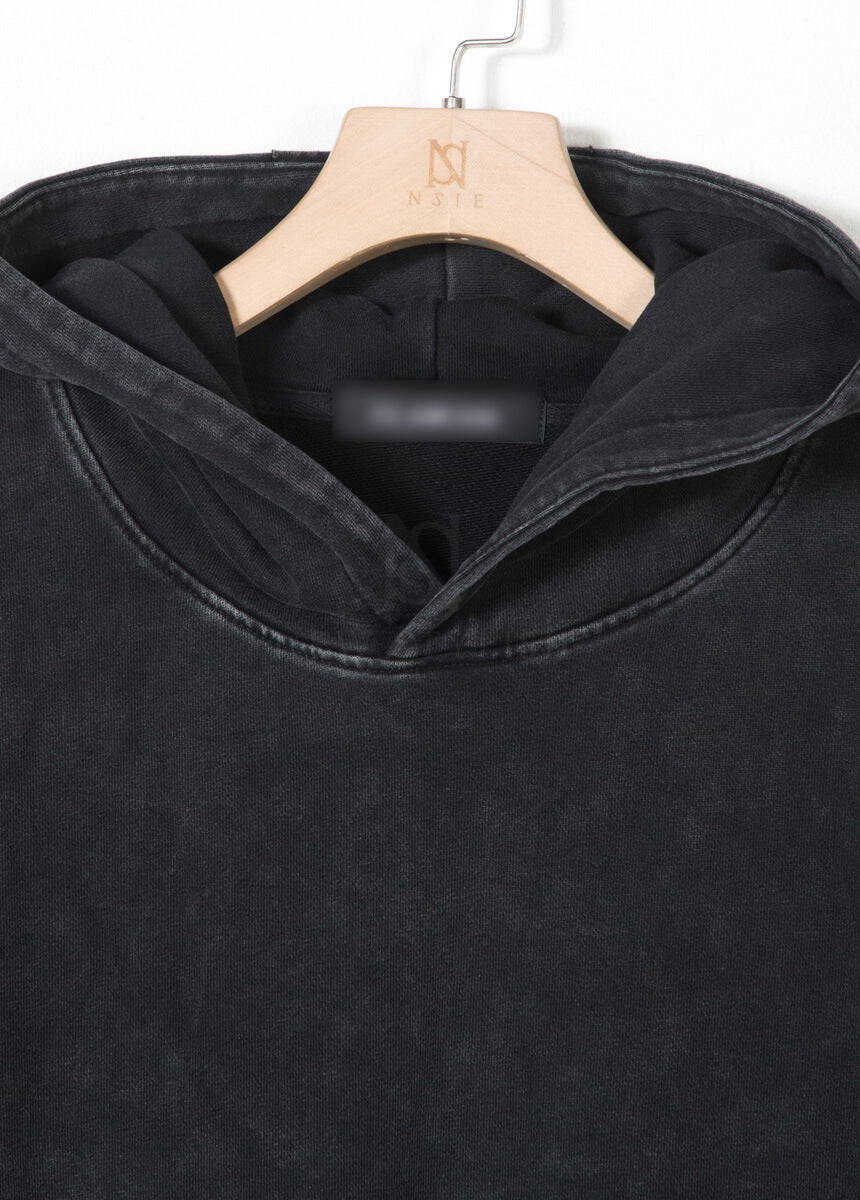 Vintage Washed Black Oversized Hoodie