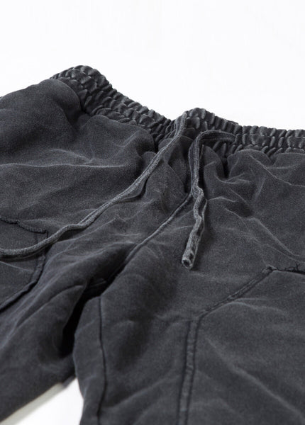 Vintage Washed Black Wide-Leg Cargo Pants