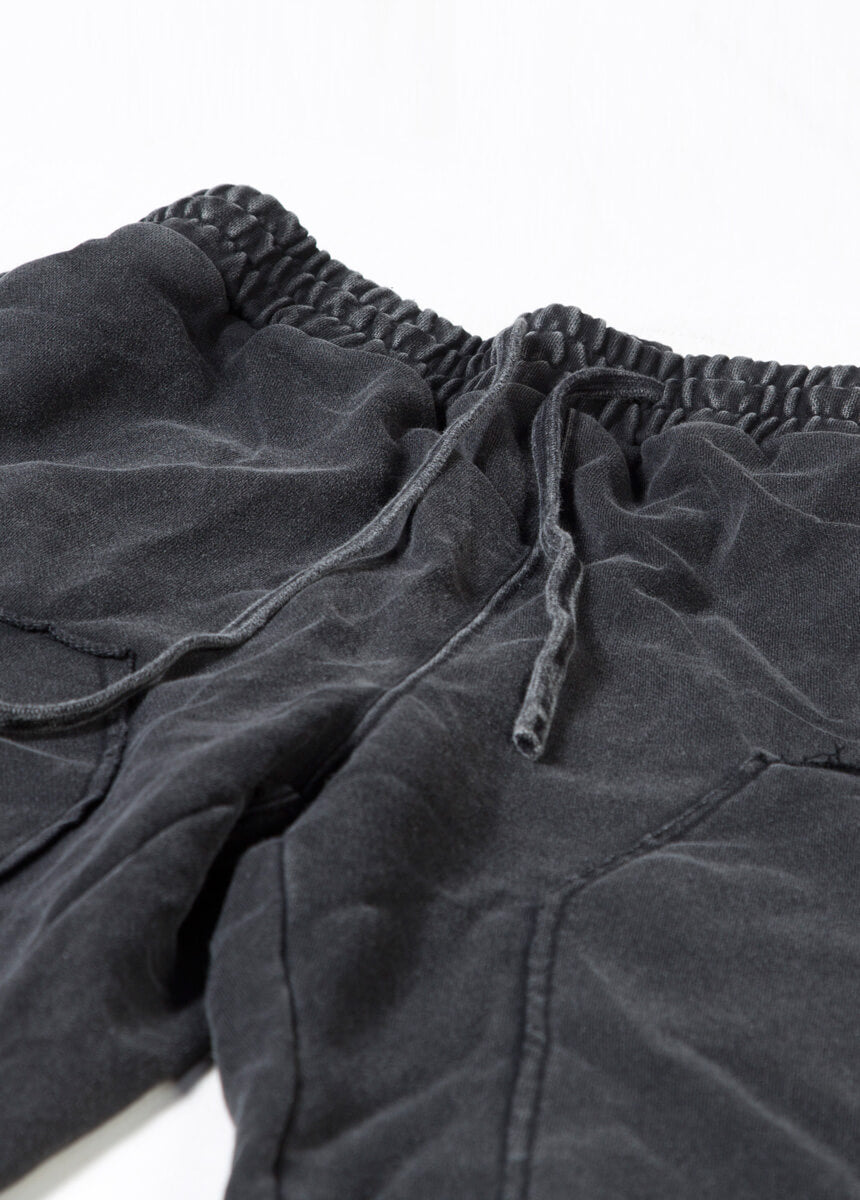 Vintage Washed Black Wide-Leg Cargo Pants