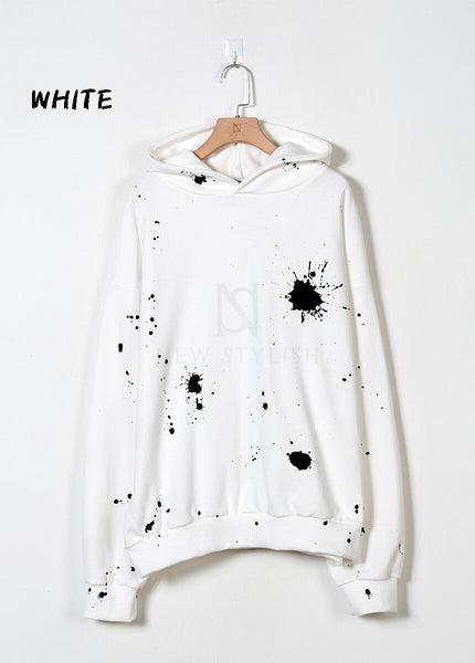 Paint Splatter Graphic Oversized Hoodie