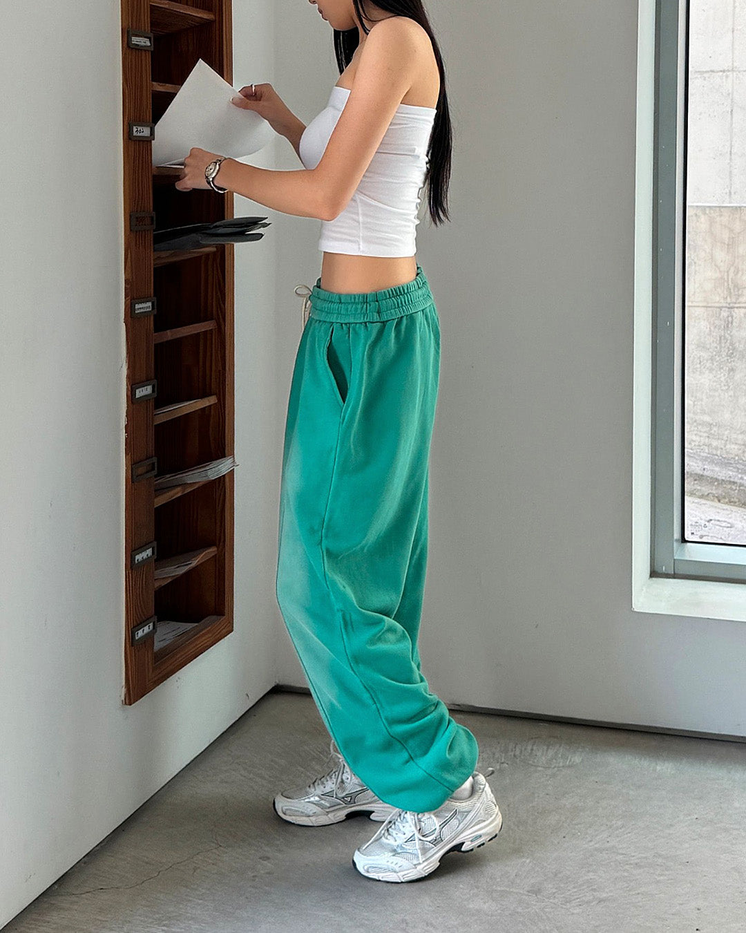 Washed Loose-Fit Cotton Jogger Pants