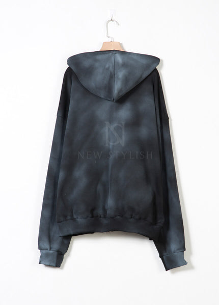 Vintage Washed Punk Rock Graphic Zip-Up Warmer Hoodie