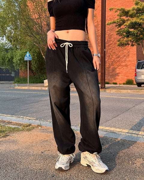 Washed Loose-Fit Cotton Jogger Pants