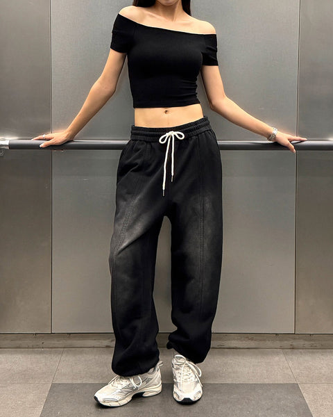 Washed Loose-Fit Cotton Jogger Pants