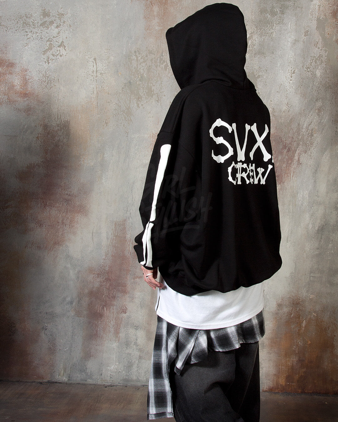 Bone Skeleton Graphic Oversized Hoodie