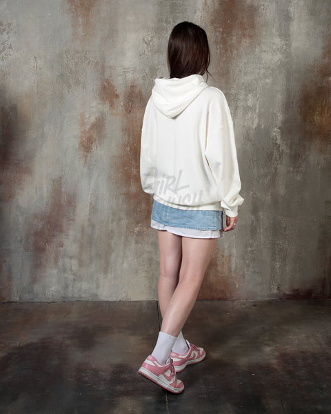 Pink Bear Graphic Loose-Fit Hoodie