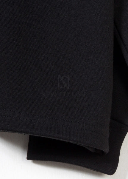 Oversized Cotton Plain Long-Sleeve T-shirt