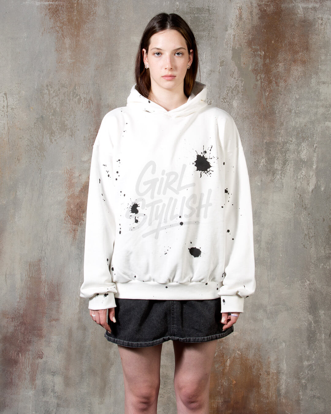 Paint Splatter Graphic Oversized Hoodie