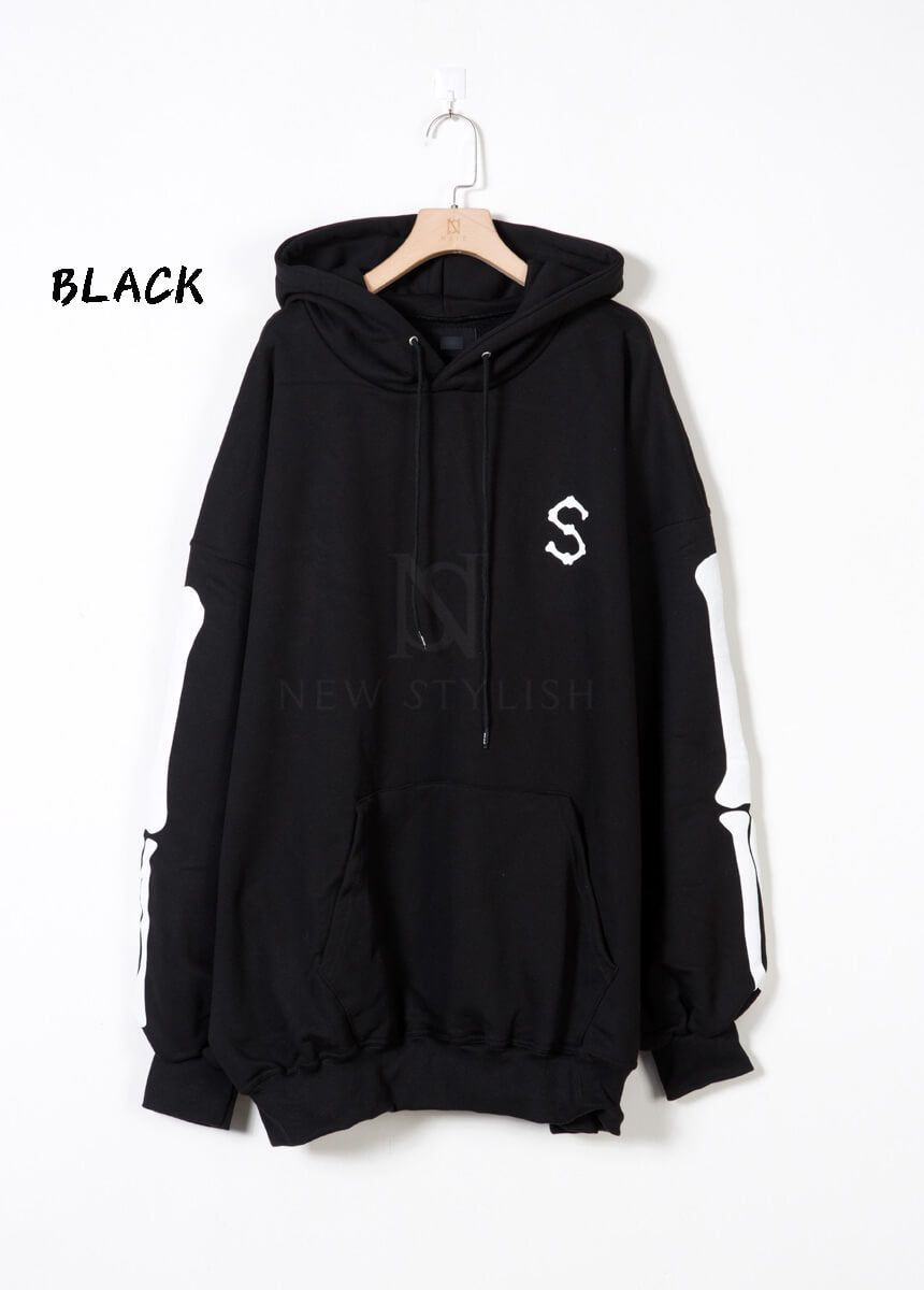 Bone Skeleton Graphic Oversized Hoodie