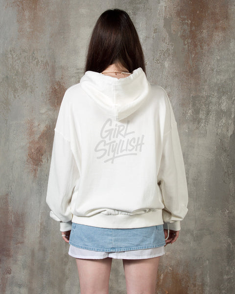 Pink Bear Graphic Loose-Fit Hoodie