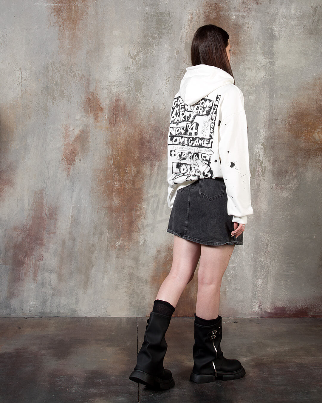 Paint Splatter Graphic Oversized Hoodie