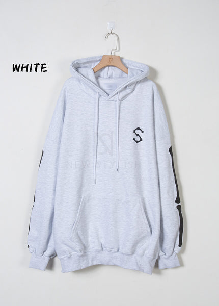 Bone Skeleton Graphic Oversized Hoodie