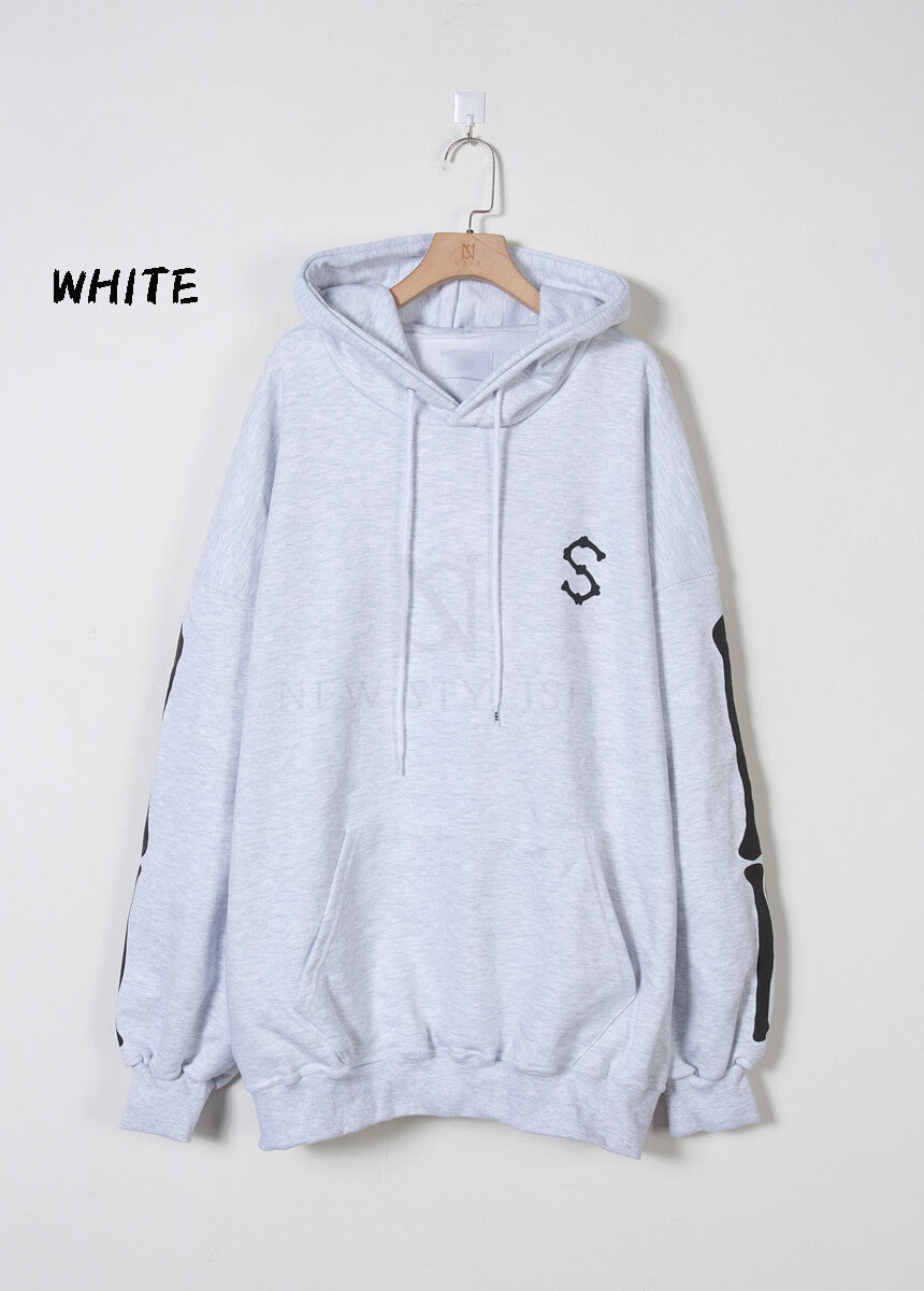 Bone Skeleton Graphic Oversized Hoodie