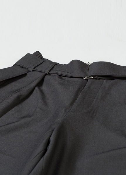 Belted Two-Tuck Wide-Leg Balloon Pants