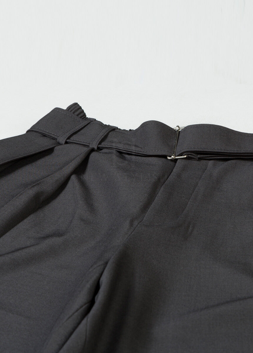 Belted Two-Tuck Wide-Leg Balloon Pants