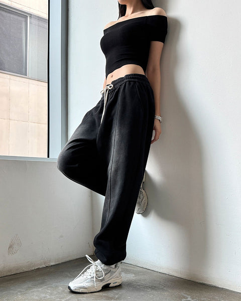 Washed Loose-Fit Cotton Jogger Pants