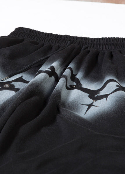Vintage Chain Graphic Wide-Leg Jogger Pants