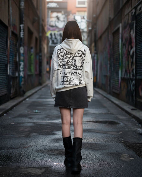Paint Splatter Graphic Oversized Hoodie