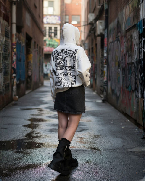 Paint Splatter Graphic Oversized Hoodie