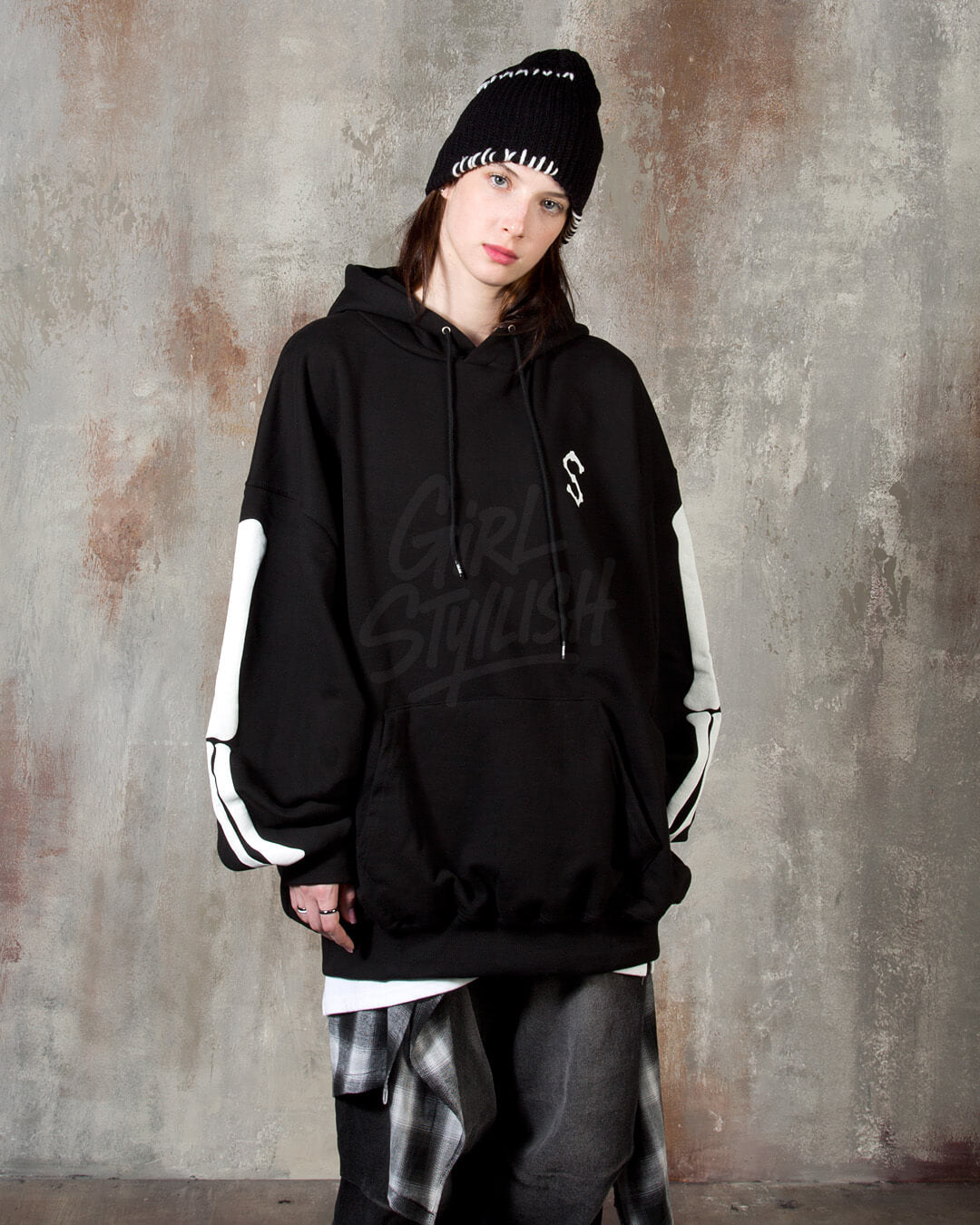 Bone Skeleton Graphic Oversized Hoodie