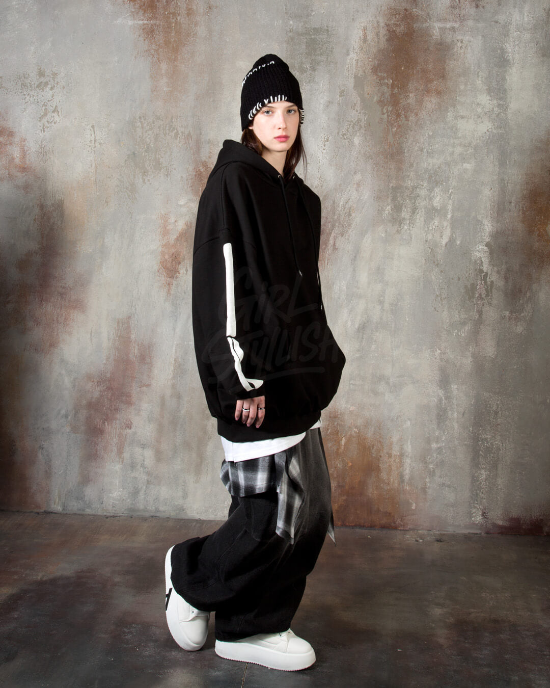 Bone Skeleton Graphic Oversized Hoodie