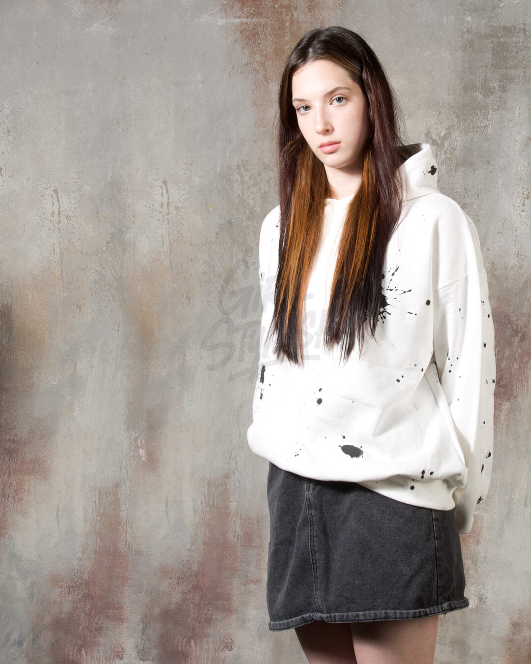 Paint Splatter Graphic Oversized Hoodie