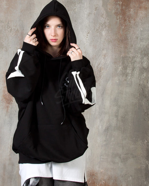 Bone Skeleton Graphic Oversized Hoodie